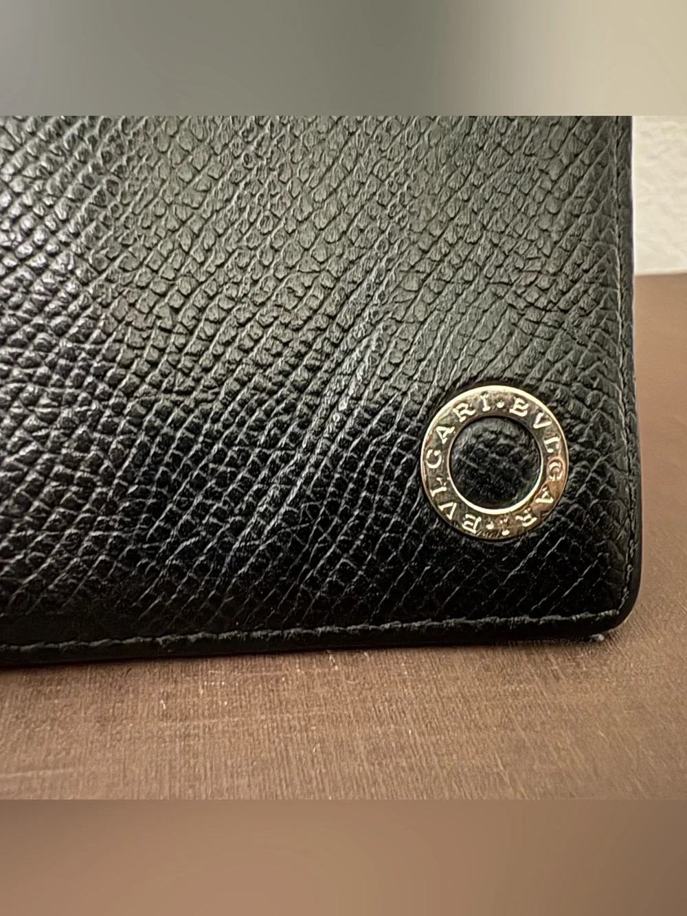 Bulgari black yen leather Bifold Wallet
